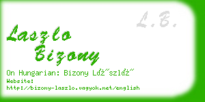 laszlo bizony business card